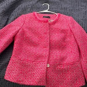 NWT Talbots hot pink neon pink tweed blazer size small size 4